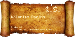 Kolonits Dorina névjegykártya